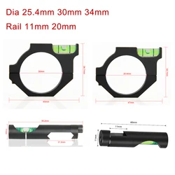 Nivel de rifle para visor Picatinny/Weaver con montaje de alcance