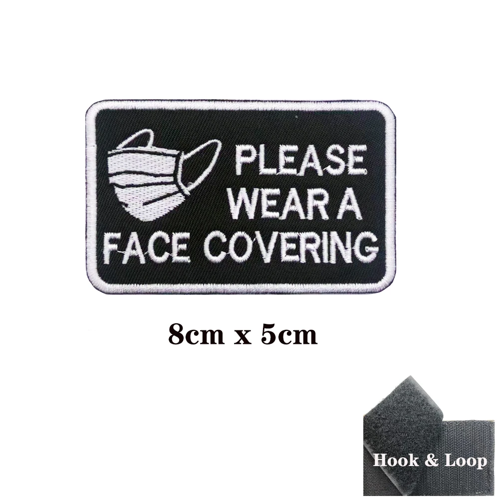 PLEASE WEARA Parche táctico cobertura facial bordado gancho y bucle - imagen 2