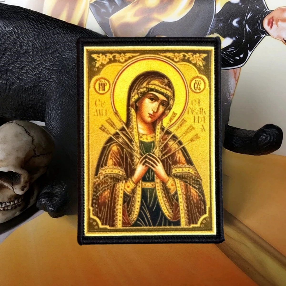 Parche táctico moral con icono ortodoxo y gancho para MOLLE - imagen 3