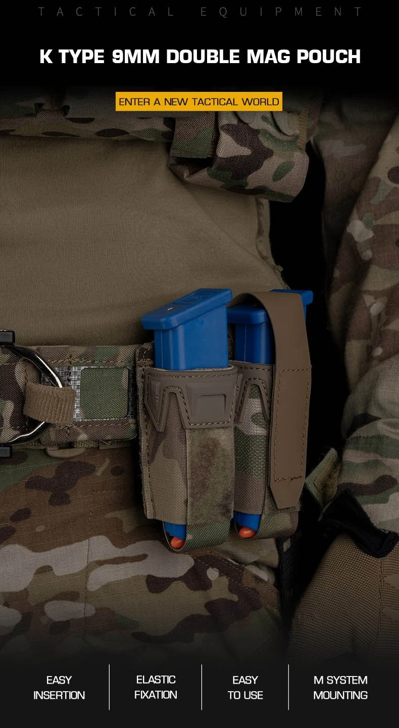 Portacargadores táctico doble MOLLE para 9 mm y 5,56 mm - imagen 4