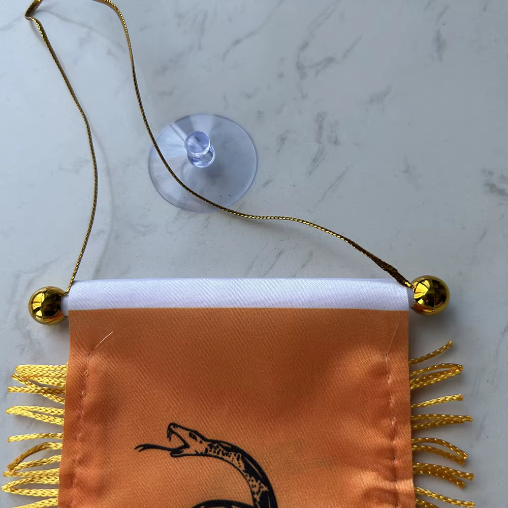 Bandera táctica Gadsden para ventana de coche, poliéster doble cara - imagen 2