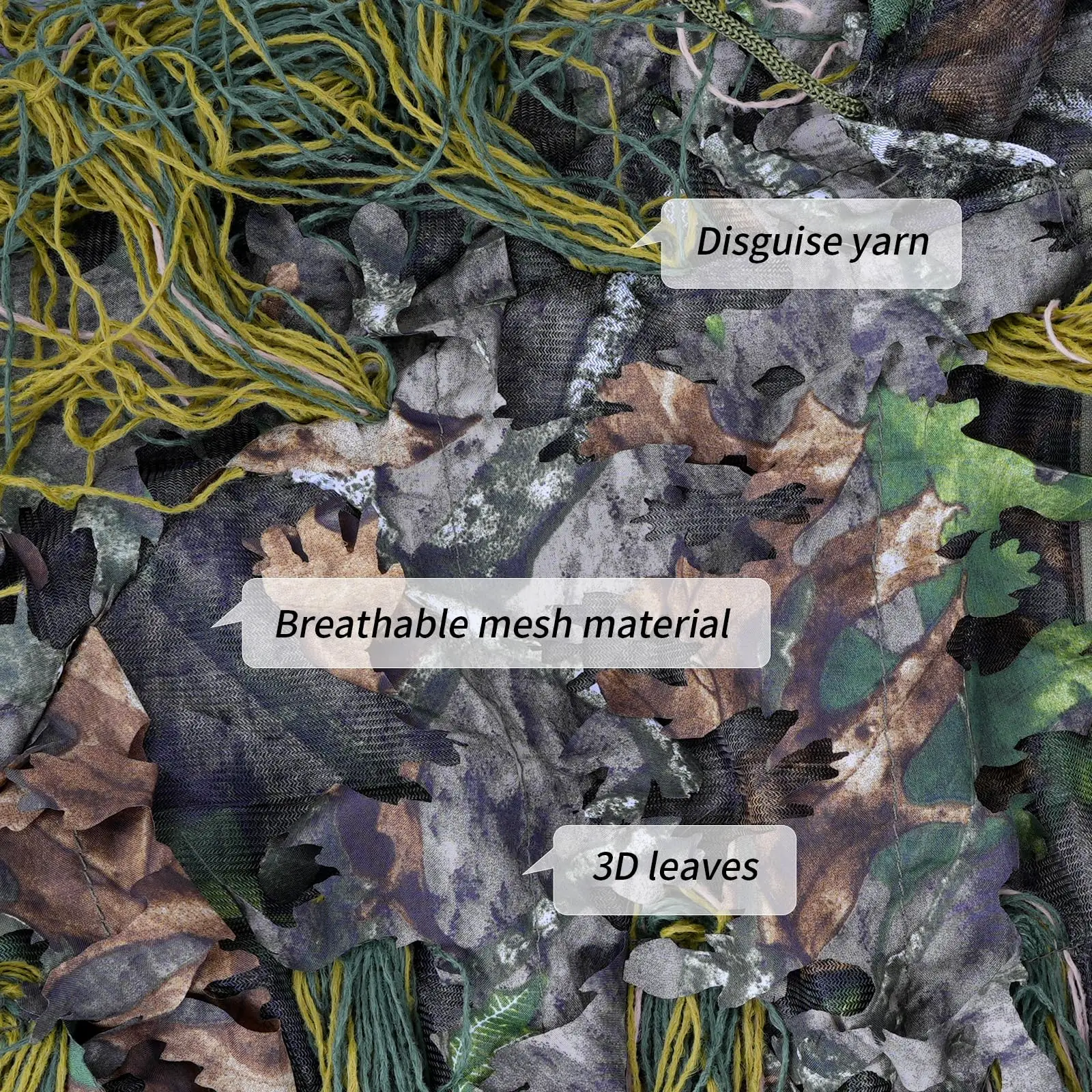JOAXOR Ghillie traje camuflaje 3D hojas ligero caza táctica juvenil - imagen 5