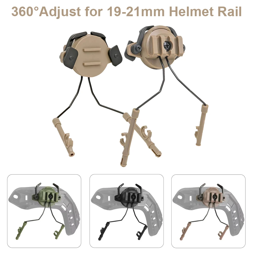 Adaptador riel ARC casco táctico: soporte auriculares con suspensión - imagen 4