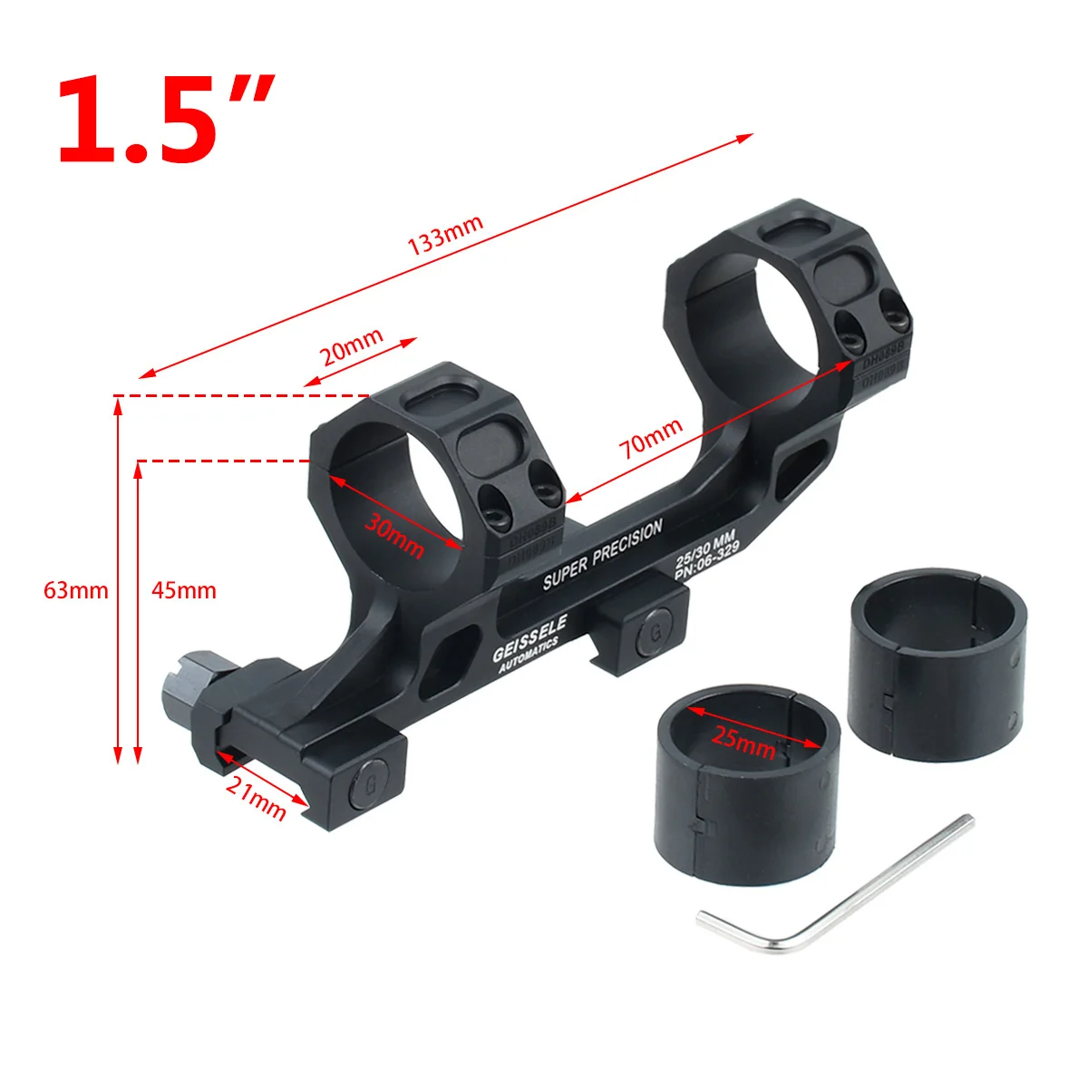 Montura táctica GEISSELE cantilever offset Reptilia para RMR/SRO