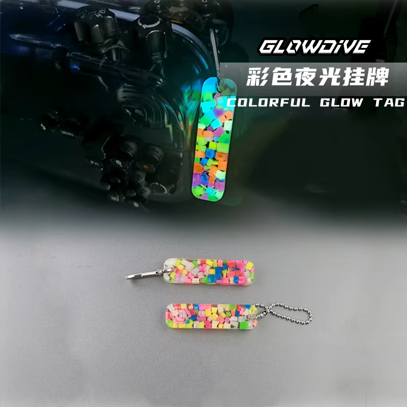 Colgante EDC autoluminoso resina 11 colores con llavero y señalización - imagen 3