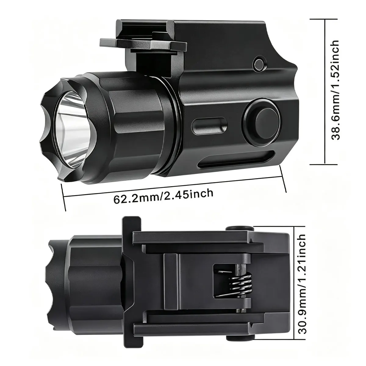 Linterna táctica LED estroboscópica para riel de 20 mm