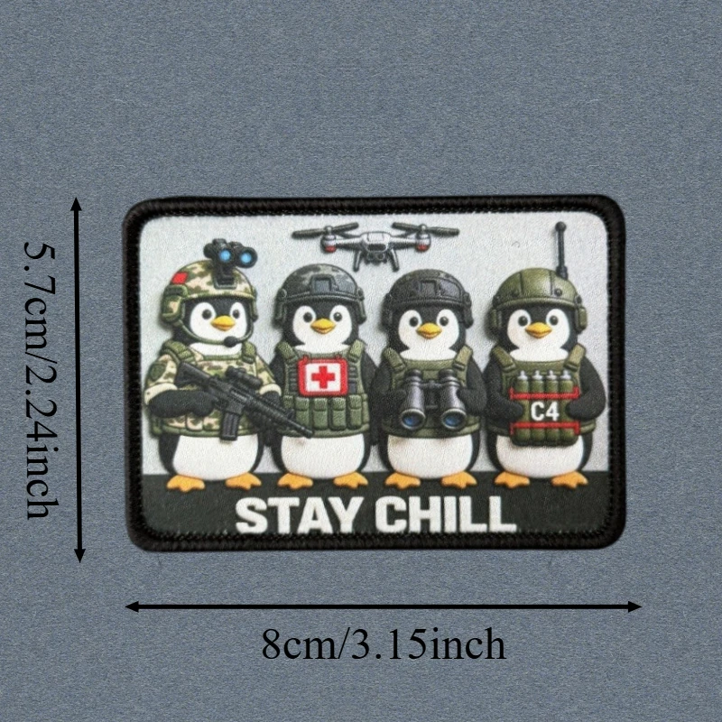 Parches tácticos gancho y bucle pingüino para ropa, mochilas - imagen 5