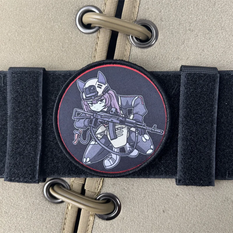 Parche táctico de moral con diseño de chica y velcro