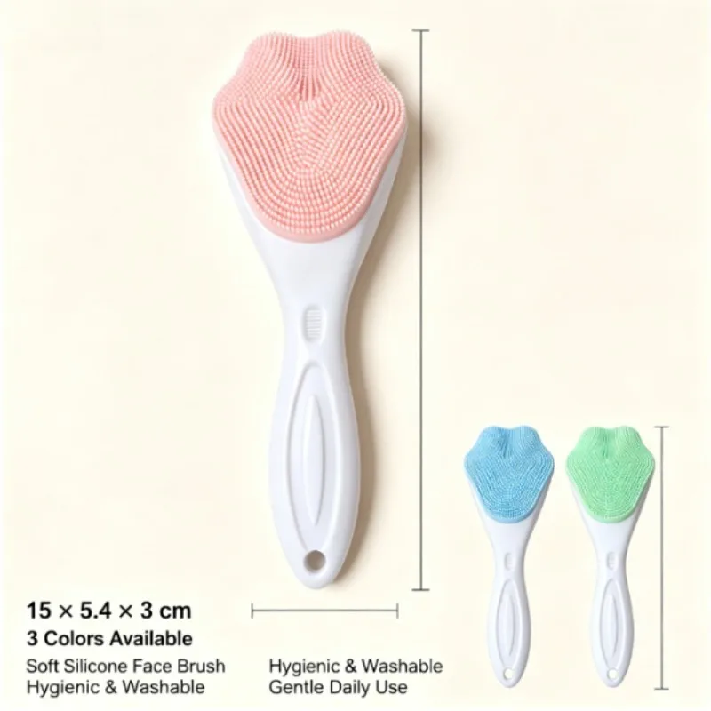 Cepillo facial de silicona con mango para limpieza y masaje - imagen 2