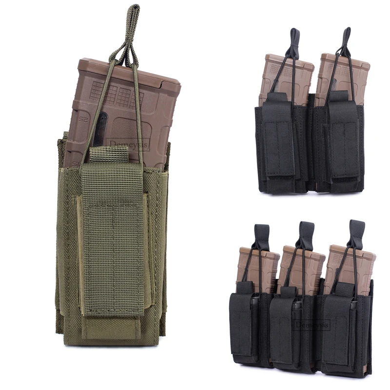 Bolsa táctica MOLLE doble capa para cargadores de rifle caza - imagen 4