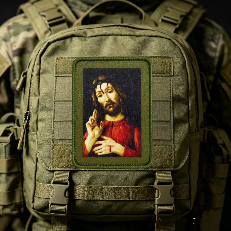 Parche táctico con velcro de gancho y bucle Jesucristo para chaleco - imagen 3