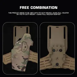 Adaptador táctico QLS MOLLE para funda kit lateral muslo rápida