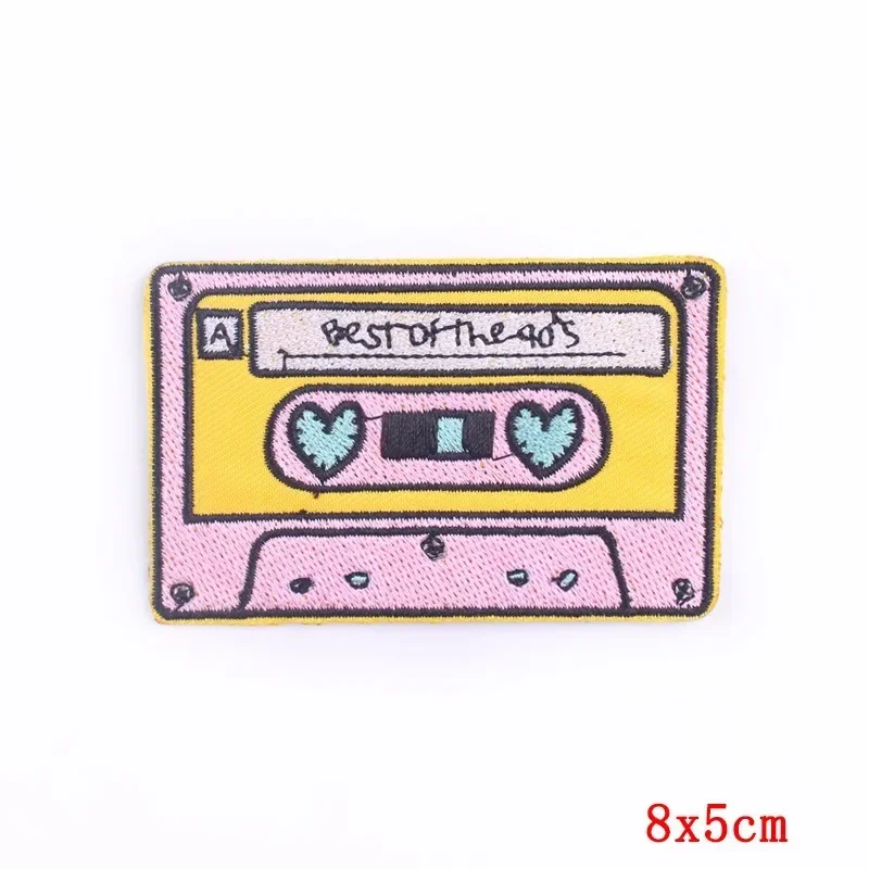 Parche bordado retro cassette de radio para planchar y coser - imagen 5