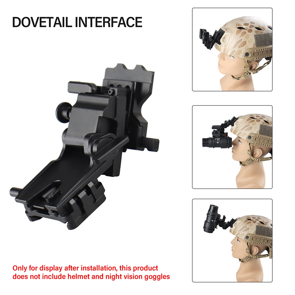 Adaptador Dovetail J para casco, aluminio ligero para PVS14/PVS15/18 - imagen 5