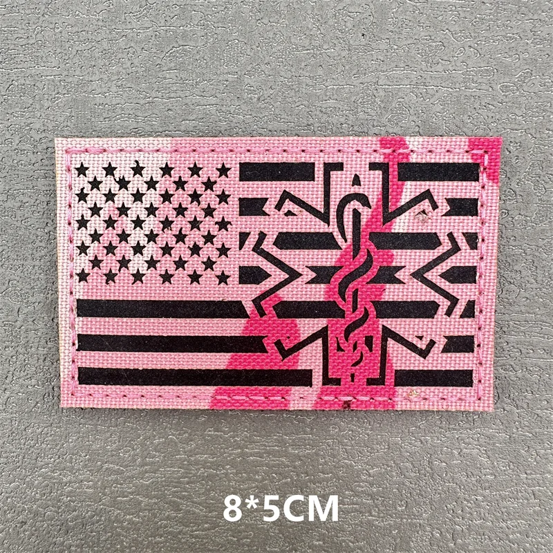 Parche táctico reflectante IR rosa – Identificación médica para emergencias - imagen 2