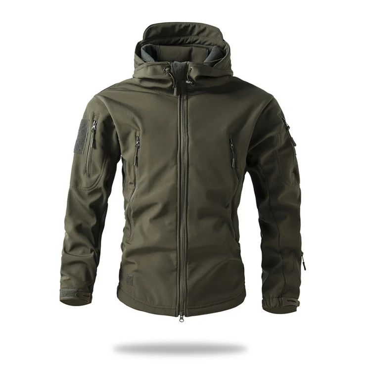 Chaqueta táctica con concha suave capucha impermeable cortaviento - imagen 3