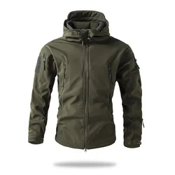 Chaqueta softshell táctica impermeable Sharkskin con capucha