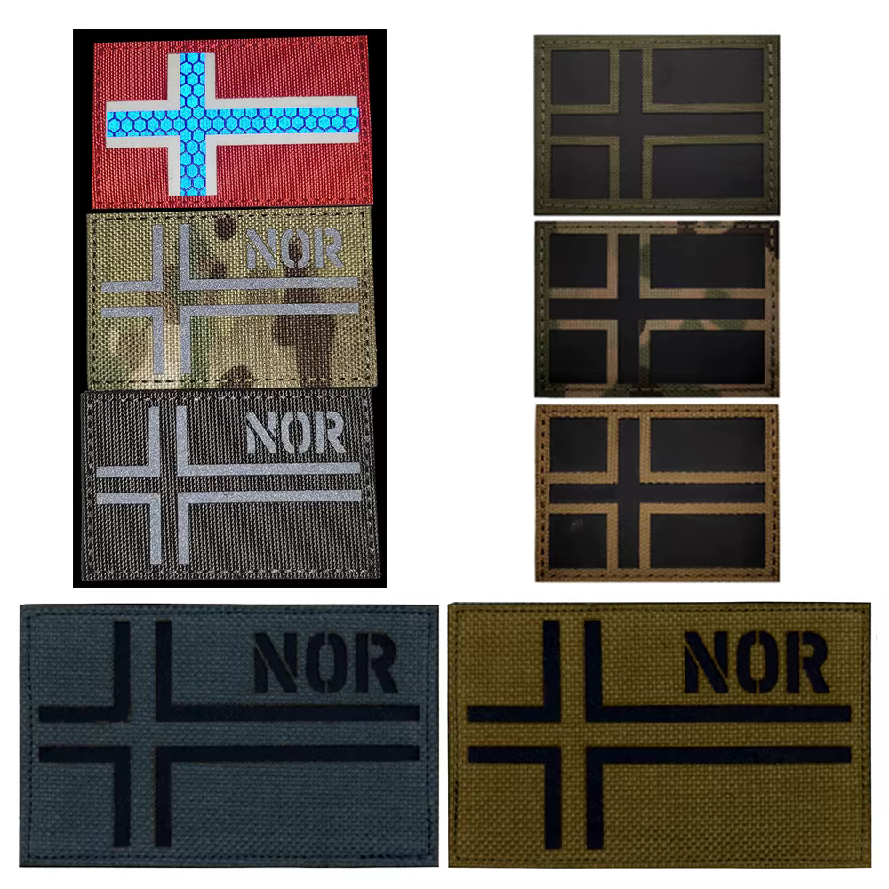 Insignia táctica bordada con bandera de Noruega