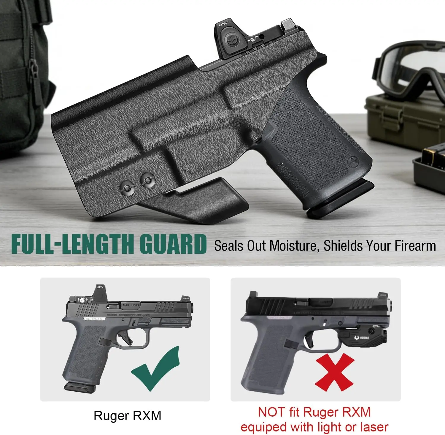 Funda kydex IWB Ruger RXM ajustable para porte discreto diestro - imagen 2