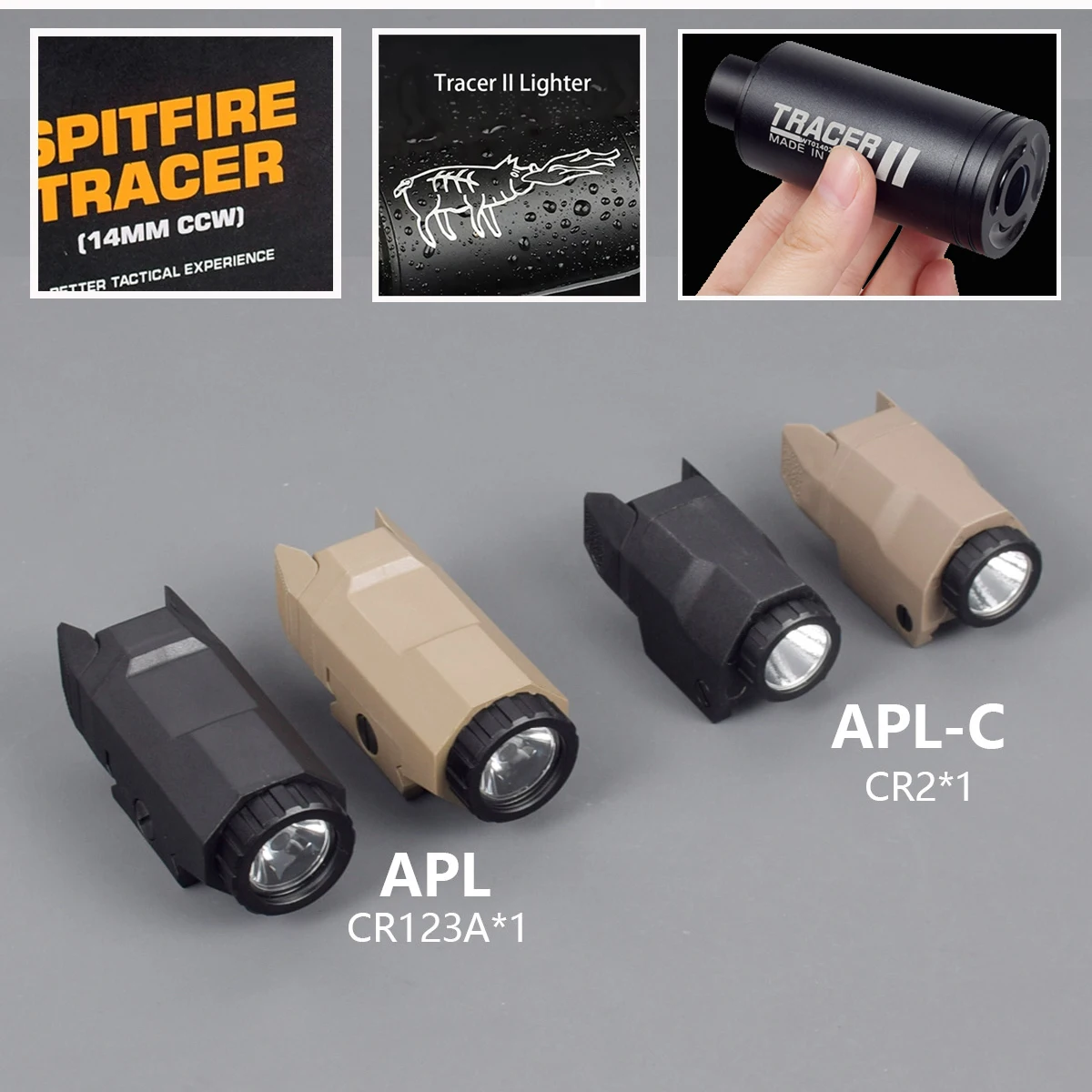 Inforce Linterna táctica WML LED Tracer para riel Picatinny
