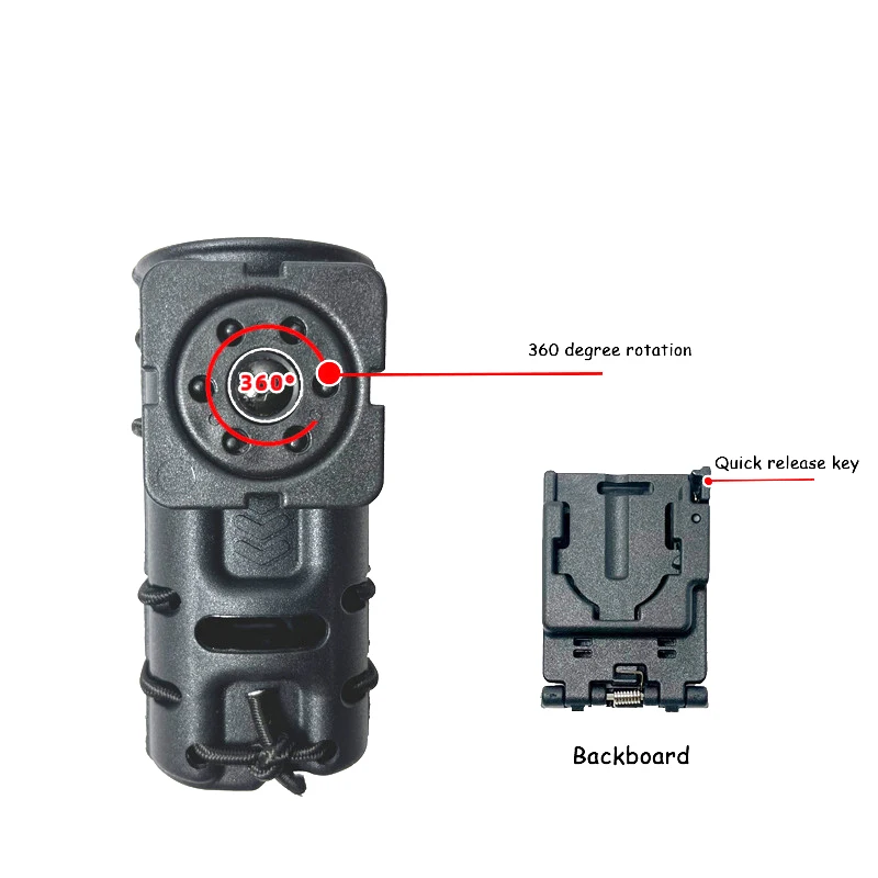 Funda táctica giratoria 360° con portaherramientas para linterna y defensa - imagen 4