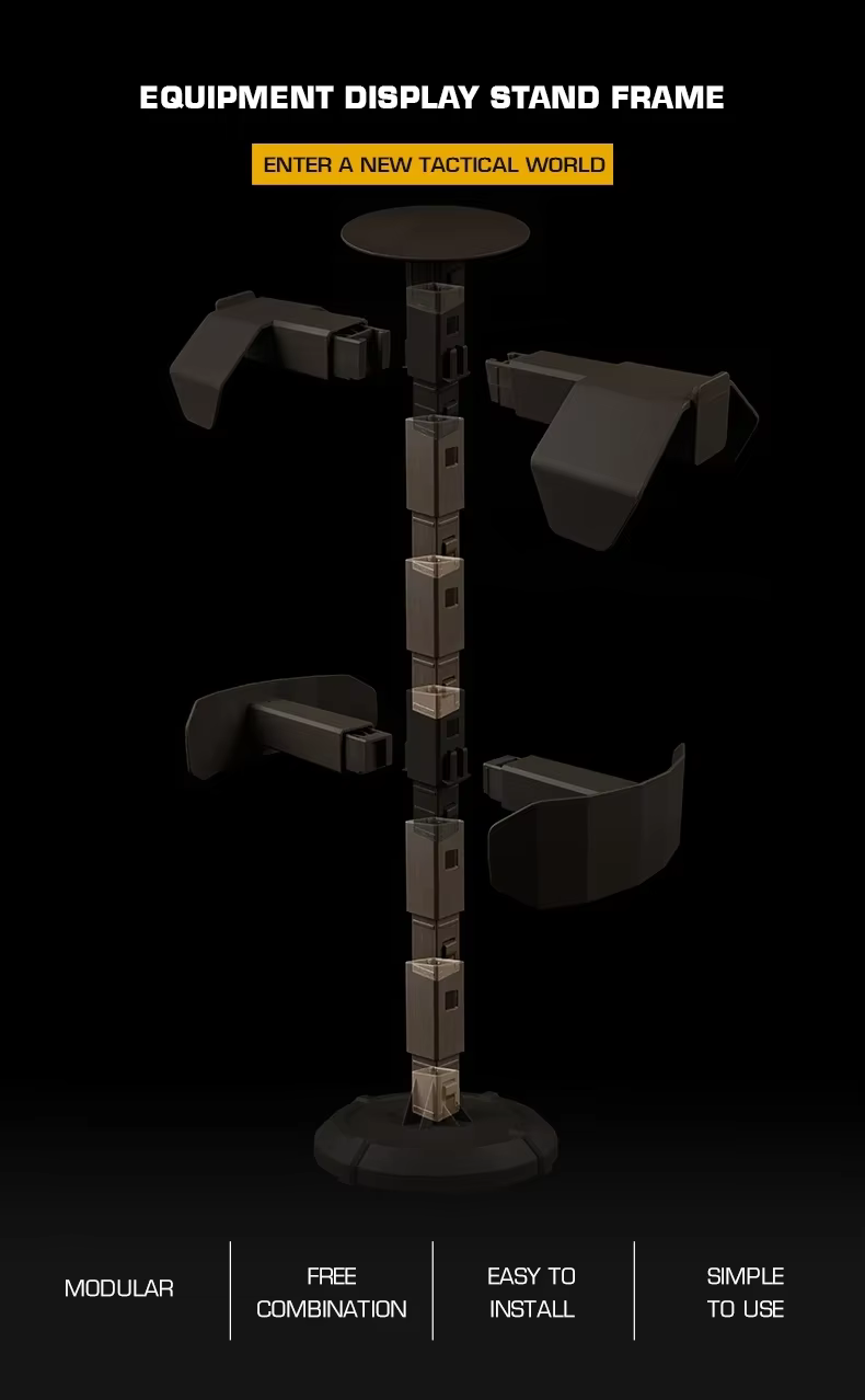 Vista del soporte modular para exhibición de accesorios