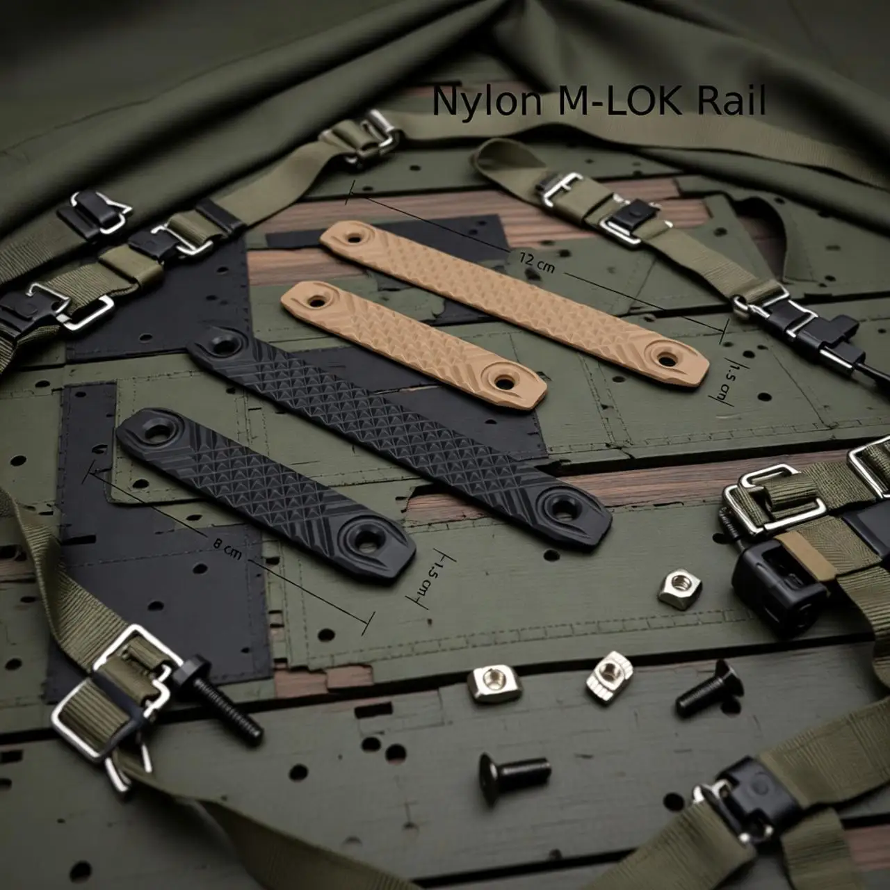 MLOK cubiertas riel de guardamanos nailon y G10 panal arena - imagen 2