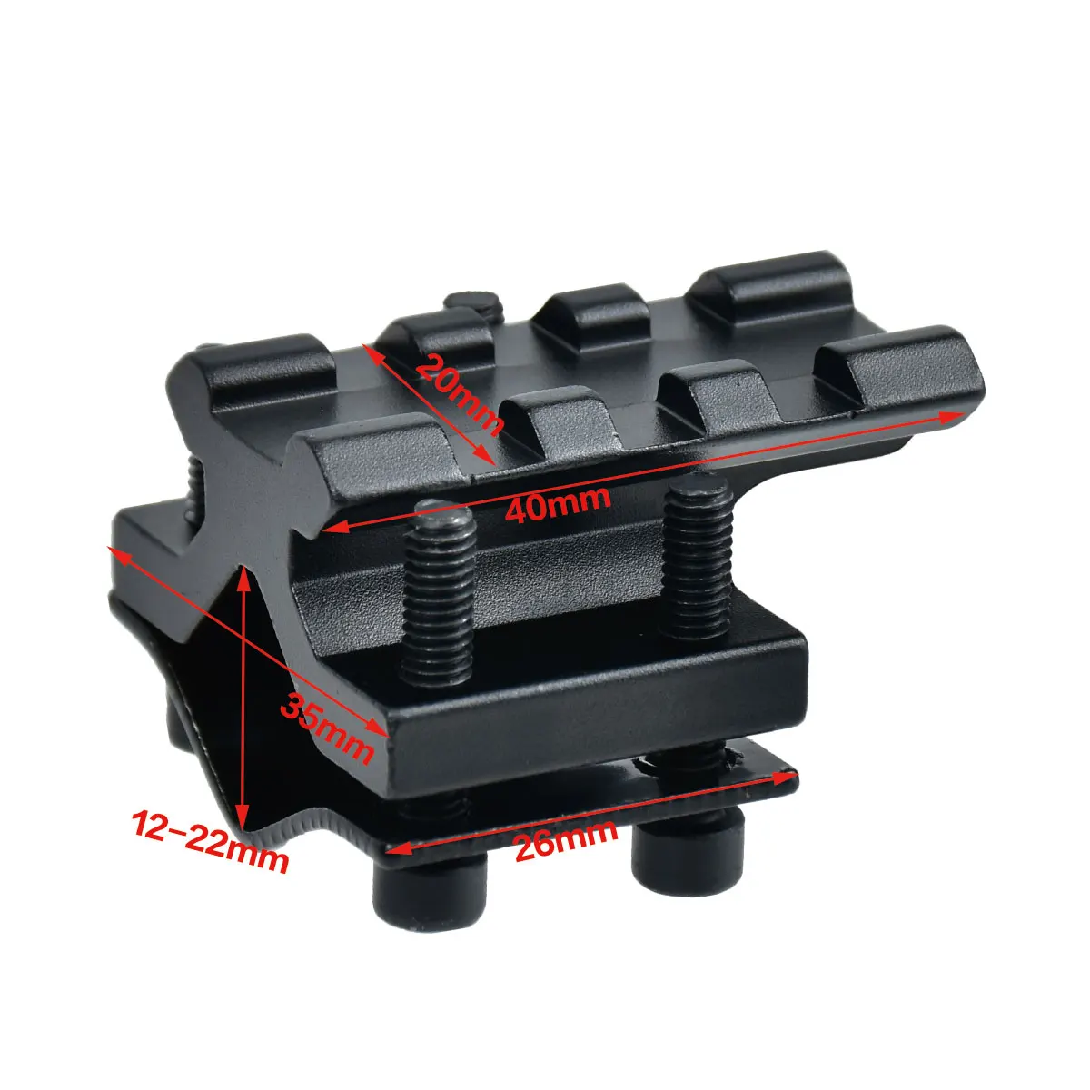 Adaptador Picatinny ajustable de 20 mm para linterna táctica - imagen 4