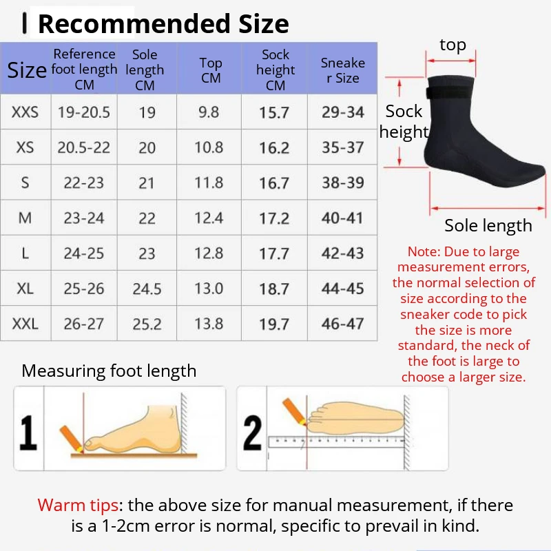 Calcetines de buceo de neopreno de 3 mm