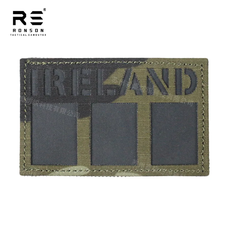 Parche táctico DPM irlandés reflectante NIR/IRR, corte láser