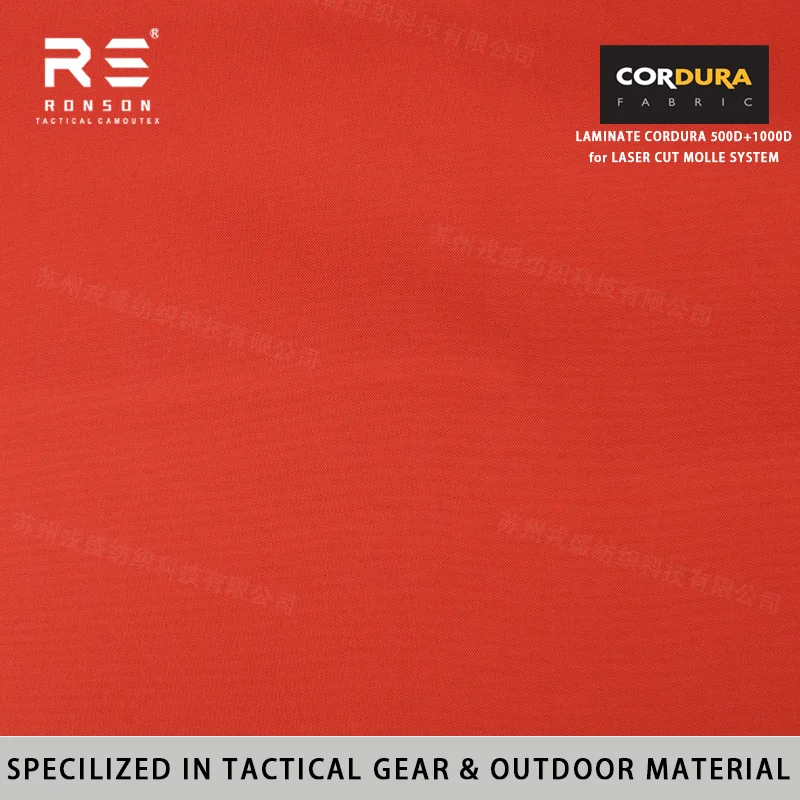 Tela Cordura laminada roja táctica para sistema MOLLE escuadrón