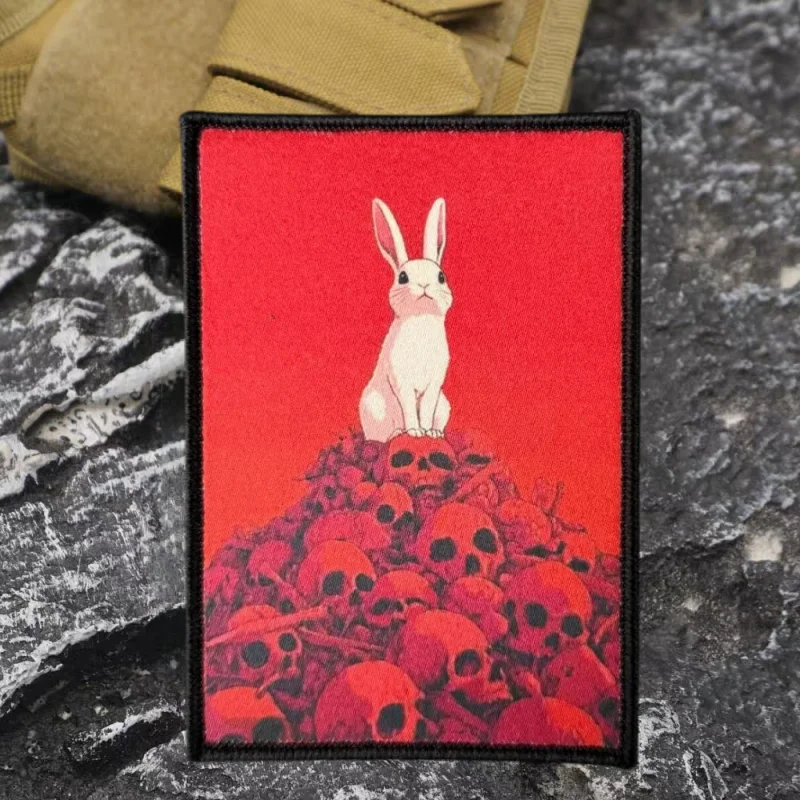 Parche estampado calavera de conejo – Insignia moral para ropa - imagen 3