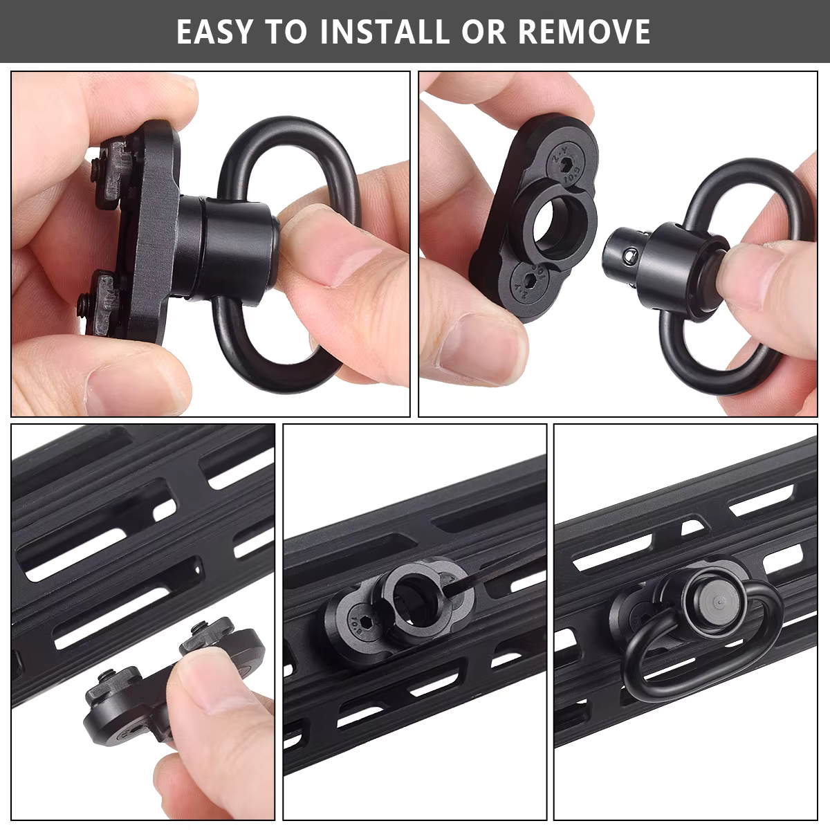 Base de montaje QD M-LOK para rieles M4 AR15 con hebilla giratoria - imagen 5