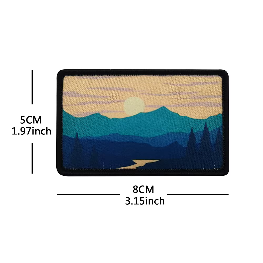 Parche de moral para chaqueta con paisaje de amanecer y puesta de sol - imagen 5