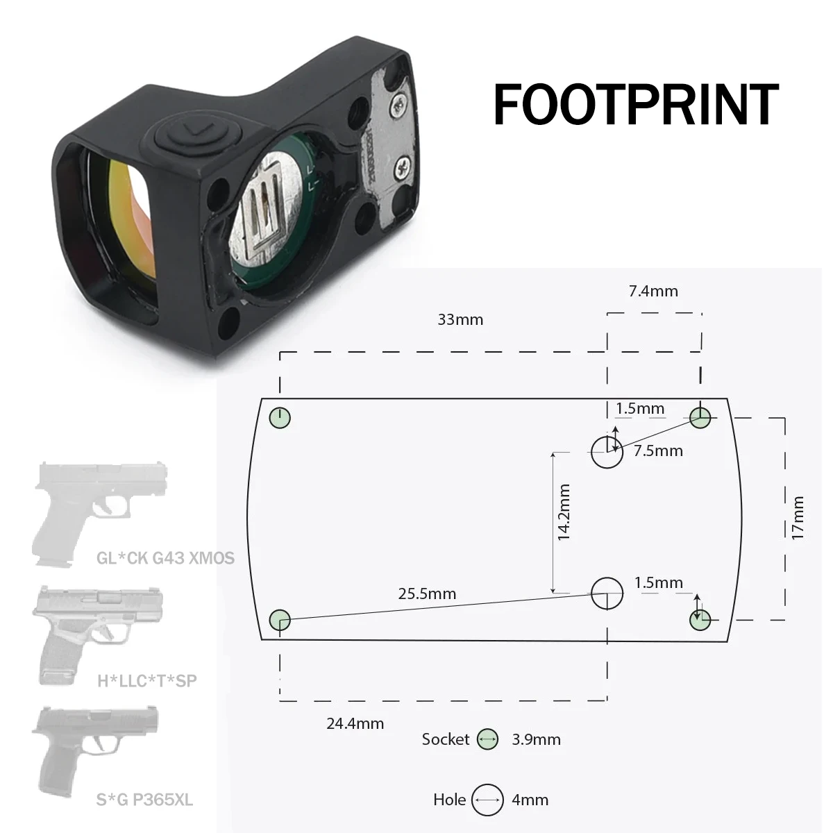 MPRD Mira punto rojo reflex para caza y airsoft en exterior - imagen 4
