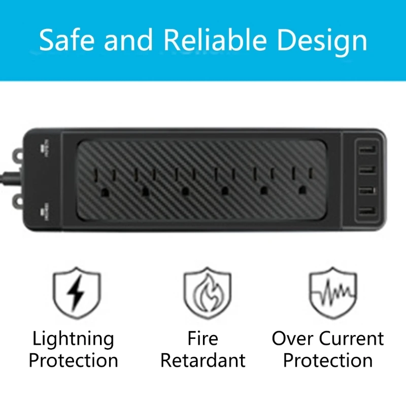 Regleta eléctrica con protección contra sobretensiones y cable largo - imagen 2