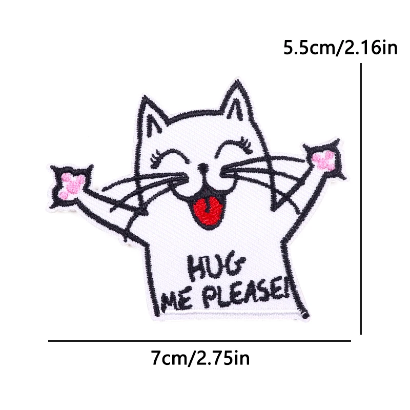 Parche termoadhesivo gato tiburón negro de dibujos para mochila - imagen 3
