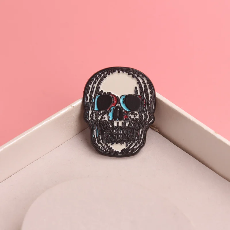 Gittarak broche gótico calavera esmaltada – Halloween - imagen 3