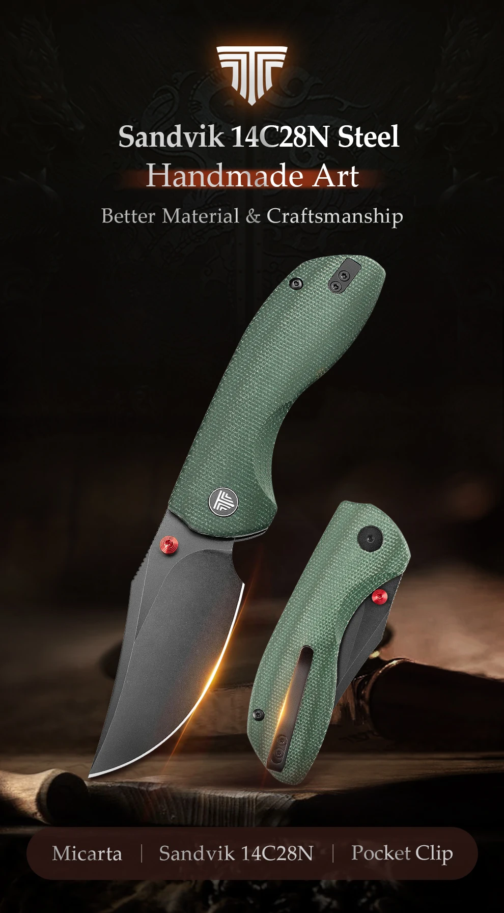 Cuchillo TRIVISA Hippo-GM con hoja abierta