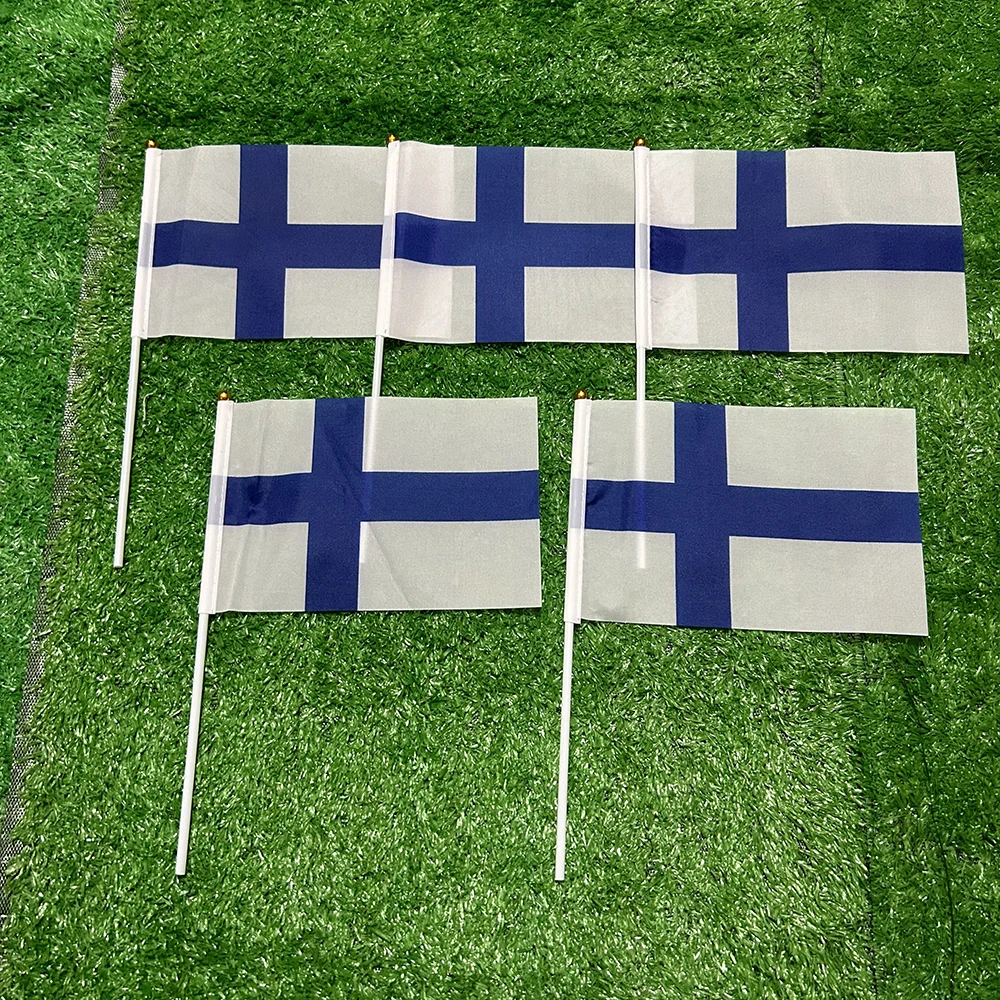 Bandera de mano Finlandia ondeante con asta de soporte – Outdoor - imagen 2