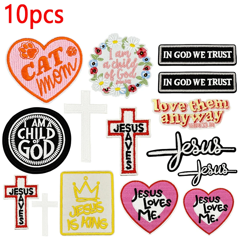 Faith parches bordados tácticos termoadhesivos para chaqueta - imagen 3