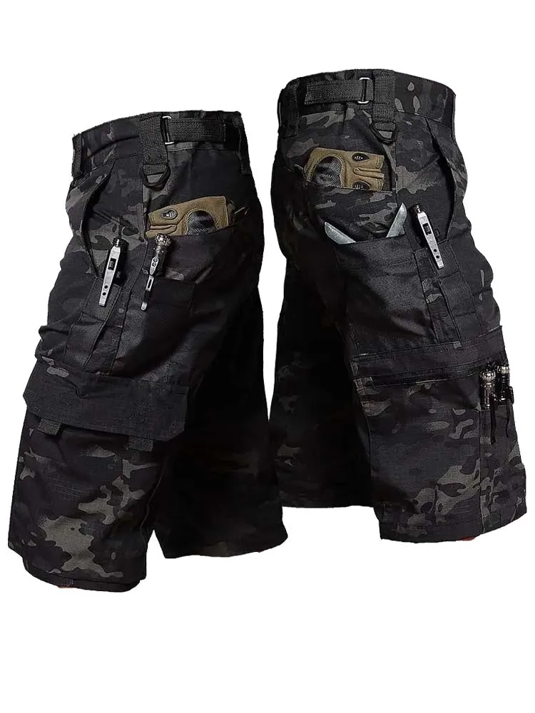 Pantalones cortos tácticos cargo camuflaje multibolsillos para combate