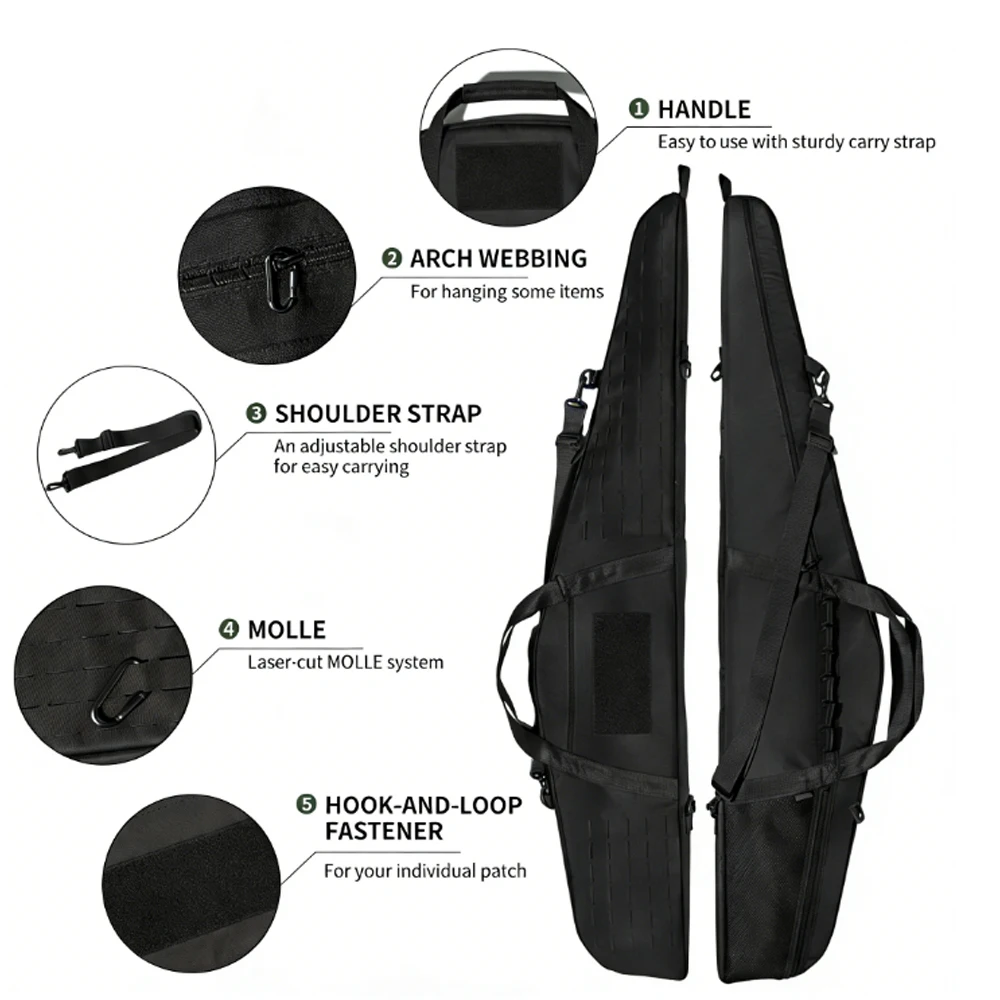 Funda táctica para rifle con espuma protectora - imagen 3