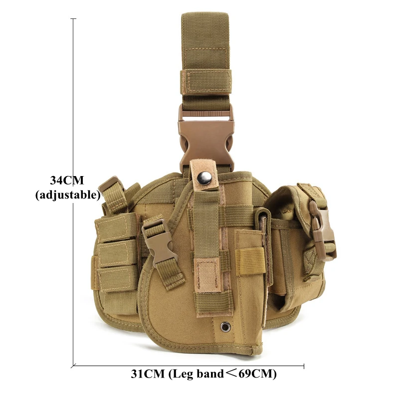 Funda táctica de muslo universal ajustable para pistola y cargadores - imagen 3