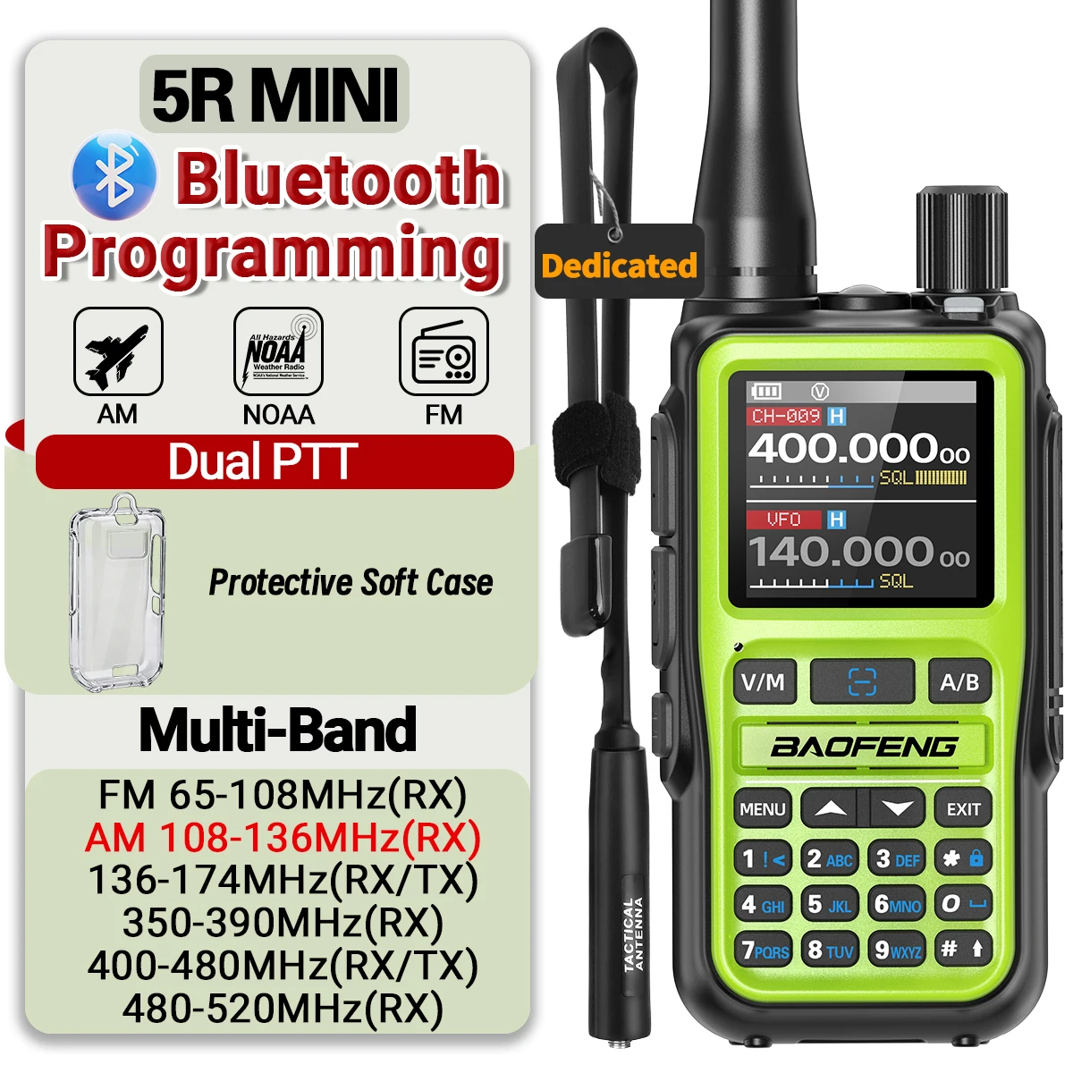 Baofeng UV-5R walkie talkie Bluetooth, gran alcance y programación app - imagen 4