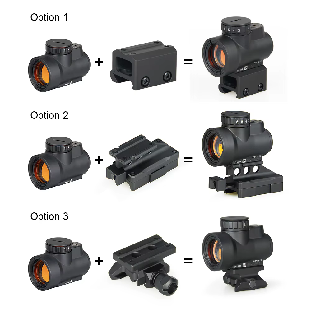 Mira táctica 1x de 2.5 MOA impermeable con soporte elevado para caza - imagen 4
