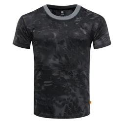 Camiseta táctica camuflaje de secado rápido manga corta hombre