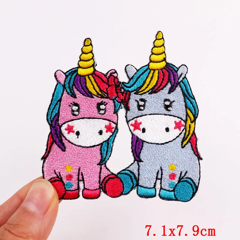 Parche termoadhesivo bordado de unicornio arcoíris para planchar - imagen 2