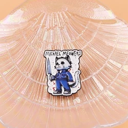 Pin de esmalte gato terror para chaqueta, mochila y solapa