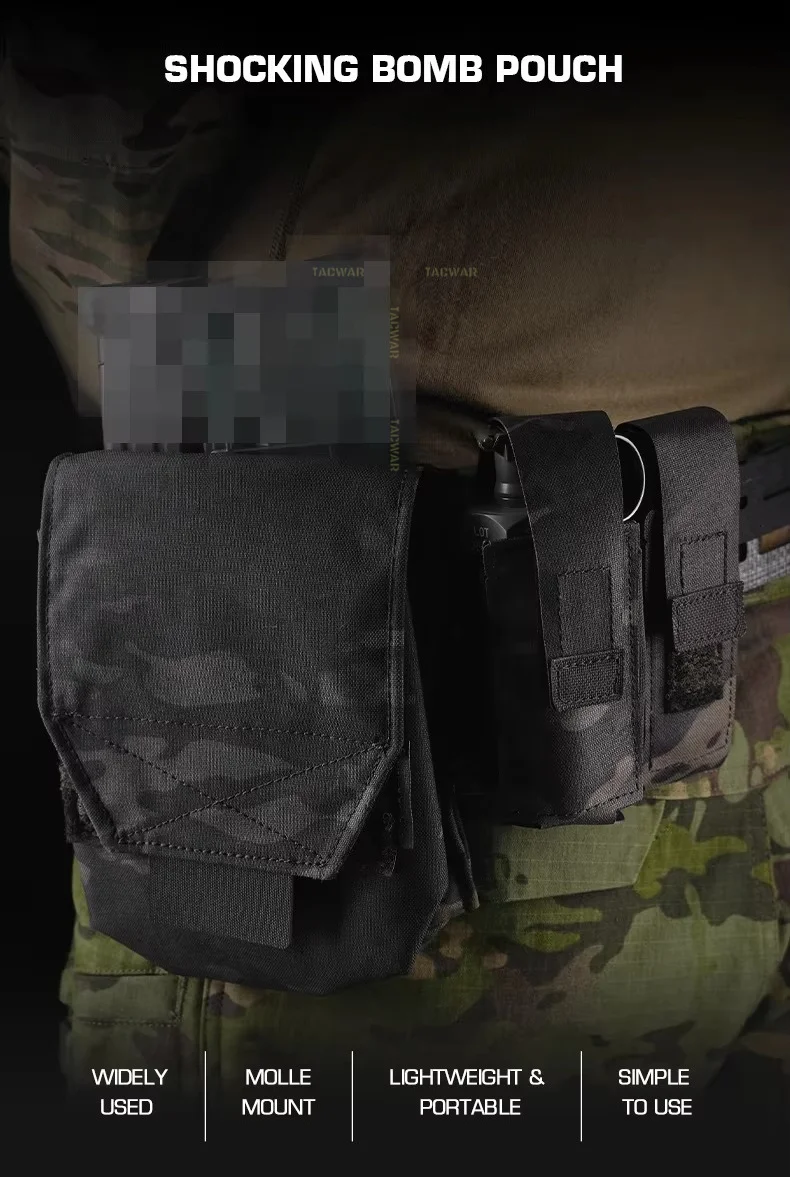 Bolsa táctica multiusos con velcro para cinturón